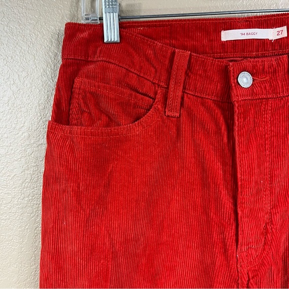 Levi’s 94 Baggy Corduroy reddish orange straight leg pants - Picture 5 of 7
